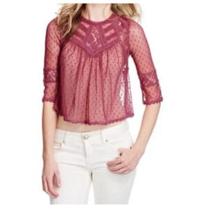 Free People Modern Romance Lace top Sz XS Boho Cottagecore Fairycore Feminine